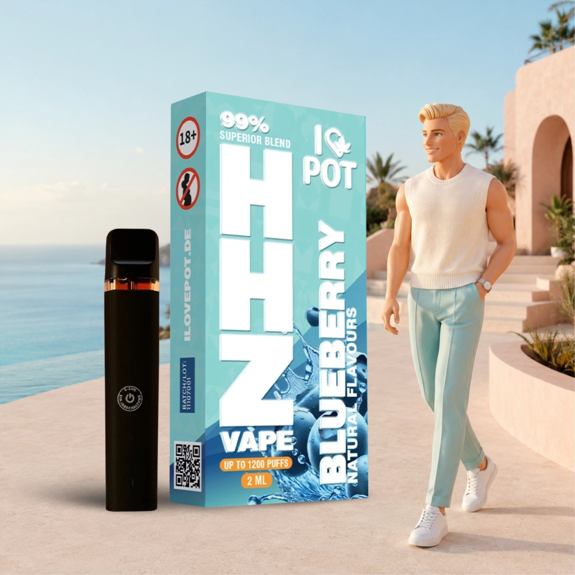 HHZ Vape Pen 95% 2ml - Blueberry