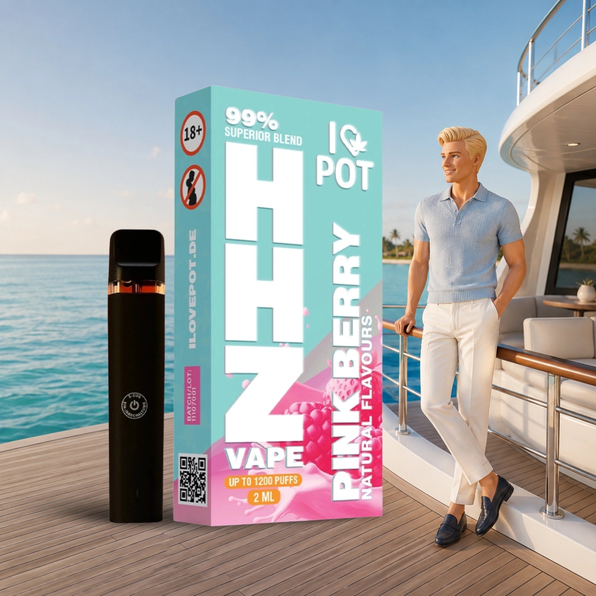 HHZ Vape Pen 95% 2ml - Pink Berry