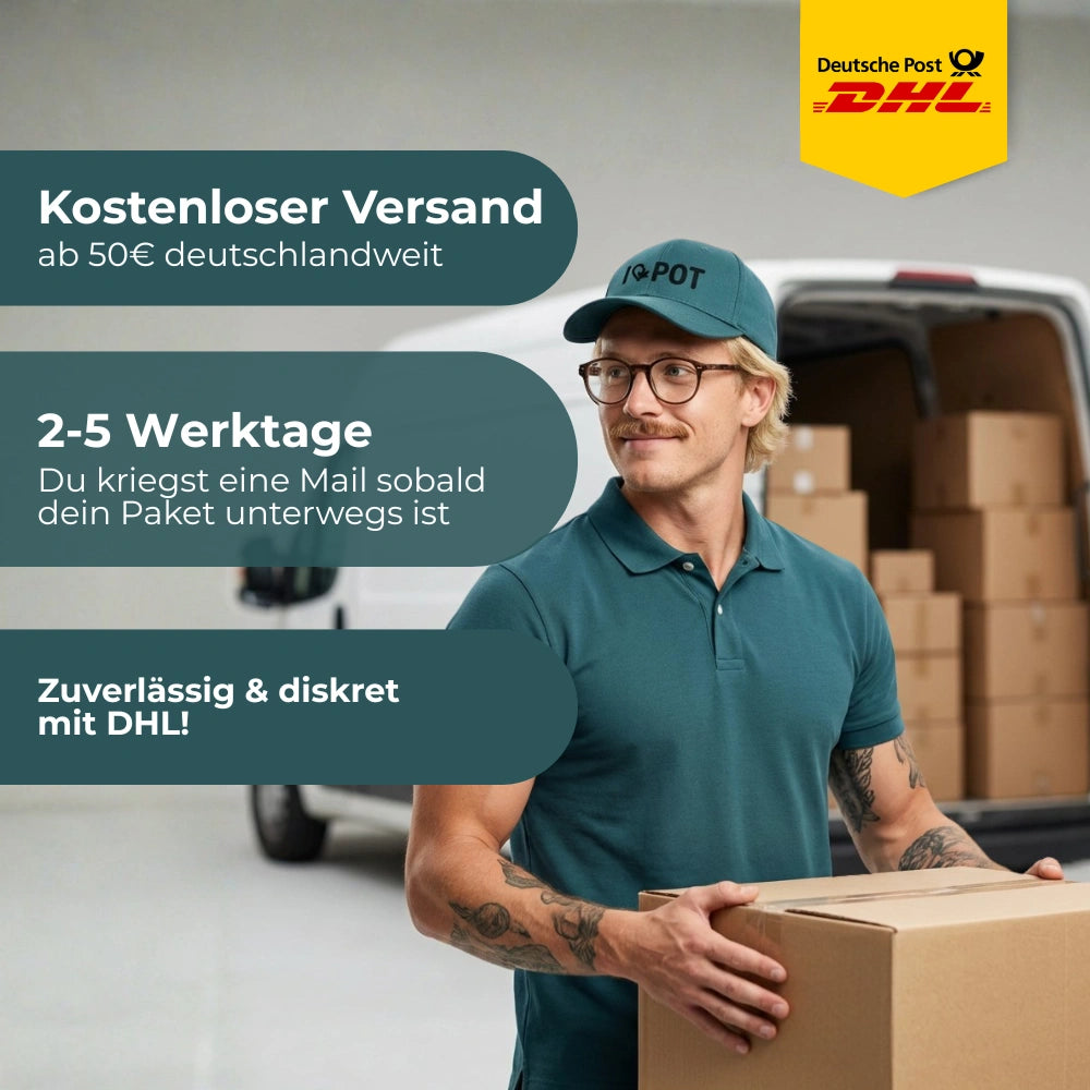 Información de envío Deutsche Post DHL: Envío gratuito a partir de 50 €, plazo de entrega de 2 a 5 días laborables, envío discreto con logotipo de DHL.